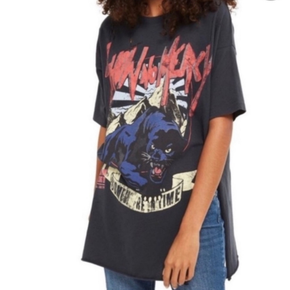 Topshop Graphic Print Side tie T-shirt
